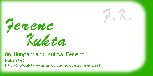 ferenc kukta business card